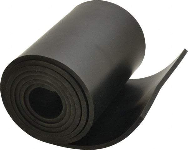 Made in USA - 3/16" Thick x 6" Wide x 60" Long, Buna-N Rubber Strip - Stock Length, 40 Shore A Durometer, 800 to 1,000 psi Tensile Strength, -20 to 170°F, Black - USA Tool & Supply