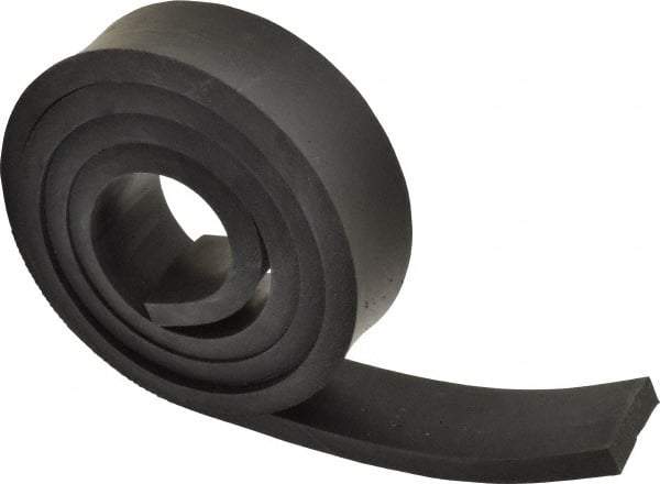 Made in USA - 1/2" Thick x 2" Wide x 60" Long, Buna-N Rubber Strip - Stock Length, 40 Shore A Durometer, 800 to 1,000 psi Tensile Strength, -20 to 170°F, Black - USA Tool & Supply