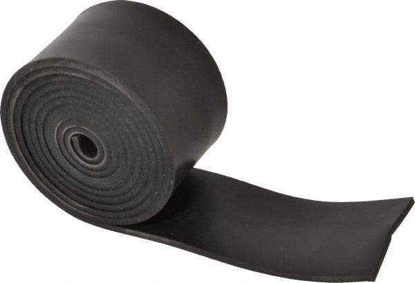 Made in USA - 1/8" Thick x 2" Wide x 60" Long, Neoprene Rubber Strip - Stock Length, 40 Shore A Durometer, 1,000 to 1,200 psi Tensile Strength, -40 to 212°F, Black - USA Tool & Supply