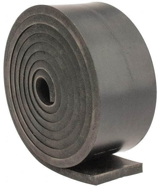 Made in USA - 1/4" Thick x 2" Wide x 60" Long, Neoprene Rubber Strip - Stock Length, 40 Shore A Durometer, 1,000 to 1,200 psi Tensile Strength, -40 to 212°F, Black - USA Tool & Supply