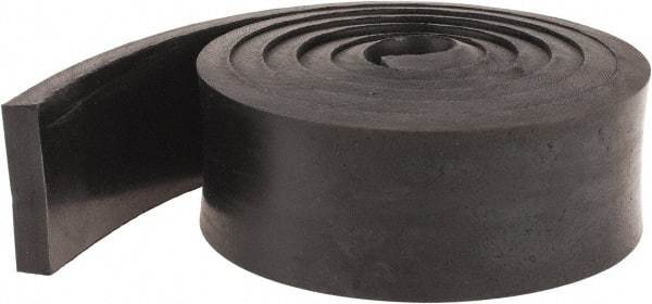 Made in USA - 3/8" Thick x 2" Wide x 60" Long, Neoprene Rubber Strip - Stock Length, 40 Shore A Durometer, 1,000 to 1,200 psi Tensile Strength, -40 to 212°F, Black - USA Tool & Supply