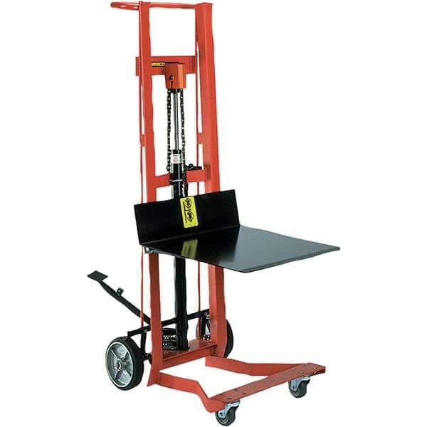 Wesco Industrial Products - 750 Lb Capacity, 40" Lift Height, Hydraulic Platform Base Manually Operated Lift - USA Tool & Supply