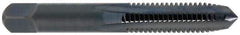 Cleveland - #8-32 UNC 2B 4 Flute Oxide Finish High Speed Steel Straight Flute Standard Hand Tap - Plug, Right Hand Thread, 0.38" Thread Length, H3 Limit, Oversize - Exact Industrial Supply