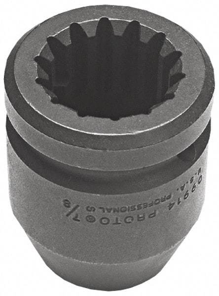 Proto - #5 Spline Drive, 1-13/16" Socket, Impact Socket - 6 Points, 3-7/16" OAL - USA Tool & Supply