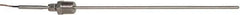 Thermo Electric - 0 to 2012°F, K Pipe Fitting, Thermocouple Probe - 6 Ft. Cable Length, Stripped Ends, 9 Sec Response Time - USA Tool & Supply