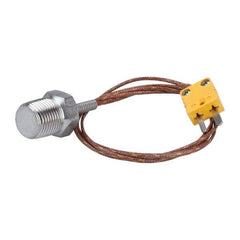 Thermo Electric - 0 to 221°F, K Pipe Plug, Thermocouple Probe - 5 Ft. Cable Length, Mini Connector, 10 Sec Response Time - USA Tool & Supply