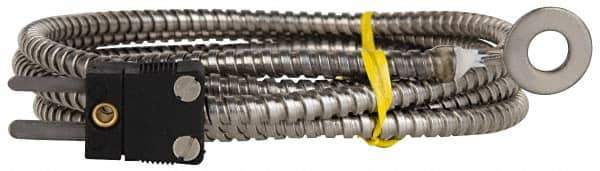 Thermo Electric - 0 to 900°F, J Surface, Thermocouple Probe - 4 Ft. Cable Length, Mini Connector, 15 Sec Response Time - USA Tool & Supply