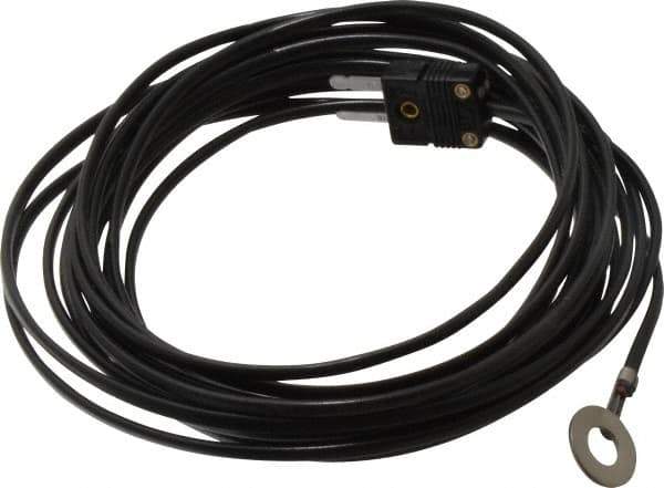 Thermo Electric - 0 to 221°F, J Surface, Thermocouple Probe - 25 Ft. Cable Length, Mini Connector, 15 Sec Response Time - USA Tool & Supply