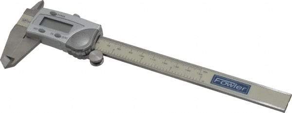Fowler - 0 to 150mm Range, 0.01mm Resolution, IP54 Electronic Caliper - Stainless Steel with 1.56" Stainless Steel Jaws, 0.02mm Accuracy, SPC Output - USA Tool & Supply