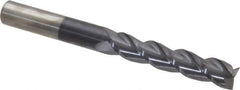 Accupro - 5/8", 3" LOC, 5/8" Shank Diam, 6" OAL, 3 Flute, Solid Carbide Square End Mill - Single End, AlTiN Finish, Spiral Flute, 40° Helix, Centercutting, Right Hand Cut, Right Hand Flute - USA Tool & Supply