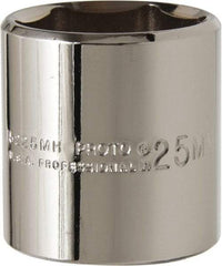 Proto - 3/8" Drive, Standard Hand Socket - 6 Points, 1-3/8" OAL, Chrome Vanadium, Chrome Finish - USA Tool & Supply