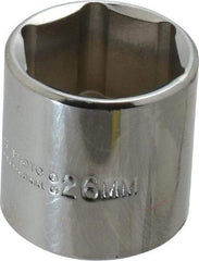Proto - 3/8" Drive, Standard Hand Socket - 6 Points, 1-3/8" OAL, Chrome Vanadium, Chrome Finish - USA Tool & Supply