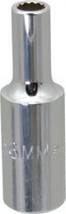 Proto - 3/8" Drive, Deep Hand Socket - 12 Points, 2-1/8" OAL, Chrome Vanadium, Chrome Finish - USA Tool & Supply