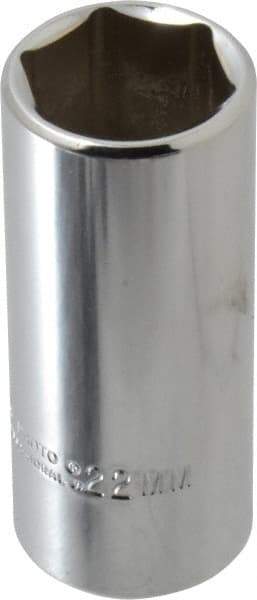 Proto - 3/8" Drive, Deep Hand Socket - 6 Points, 2-3/4" OAL, Chrome Finish - USA Tool & Supply