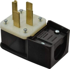 Leviton - 125/250 VAC, 50 Amp, 14-50P NEMA, Angled, Self Grounding, Industrial Grade Plug - 3 Pole, 4 Wire, 1 Phase, Nylon, Black - USA Tool & Supply
