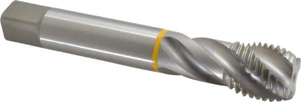 Emuge - 1-1/4 - 7 UNC 4 Flute 2B Modified Bottoming Spiral Flute Tap - Cobalt, Bright Finish, 7.087" OAL, Right Hand Flute, Right Hand Thread, Series Enorm - USA Tool & Supply