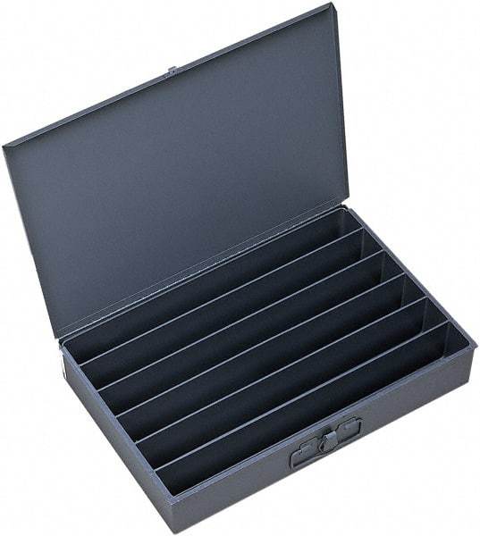 Durham - 18 Inches Wide x 3 Inches High x 12 Inches Deep Compartment Box - Steel , 6 Compartments - USA Tool & Supply
