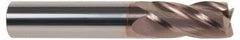 SGS - 19/64", 13/16" LOC, 5/16" Shank Diam, 2-1/2" OAL, 4 Flute, Solid Carbide Square End Mill - Single End, TiCN Finish, Spiral Flute, 30° Helix, Centercutting, Right Hand Cut, Right Hand Flute, Series 1 - USA Tool & Supply