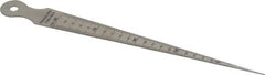 Value Collection - 1/32 to 5/8 Inch Measurement, 1 Leaf Taper Gage - 15mm Long, Stainless Steel, 1/64 Inch Graduation - USA Tool & Supply
