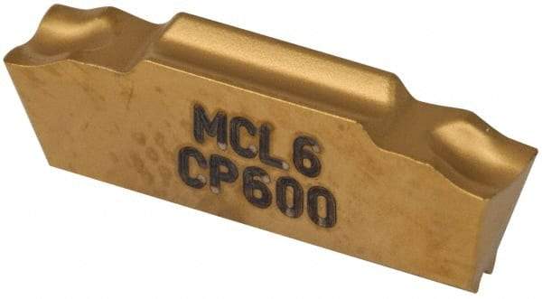 Seco - LCMF, 0.118" Cutting Width, MC, CP600 Grade, Double End Multi-Directional Turning Insert - TiAlN, TiN Coated - USA Tool & Supply
