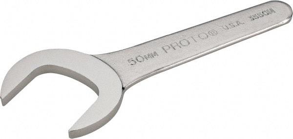 Proto - 50mm Standard Service Open End Wrench - 8-1/2" OAL, Single End, Satin Finish, 30° Head Angle - USA Tool & Supply