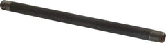 Made in USA - Schedule 80, 1/4" Diam x 9" Long Black Pipe Nipple - Threaded - USA Tool & Supply