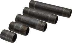 Made in USA - 66 Piece, 3/4" Pipe, Black Finished Steel Pipe Nipple Set - Schedule 40, (6) Close, (6) 1-1/2, (6) 2, (6) 2-1/2, (6) 3, (6) 3-1/2, (6) 4, (6) 4-1/2, (6) 5, (6) 5-1/2, (6) 6 - USA Tool & Supply