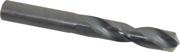 Hertel - 0.404" 135° Spiral Flute High Speed Steel Screw Machine Drill Bit - Oxide Finish, Right Hand Cut, 1-15/16" Flute Length, 3-5/16" OAL, Split Point, Straight Shank - USA Tool & Supply