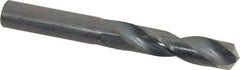 Hertel - 0.404" 135° Spiral Flute High Speed Steel Screw Machine Drill Bit - Oxide Finish, Right Hand Cut, 1-15/16" Flute Length, 3-5/16" OAL, Split Point, Straight Shank - USA Tool & Supply