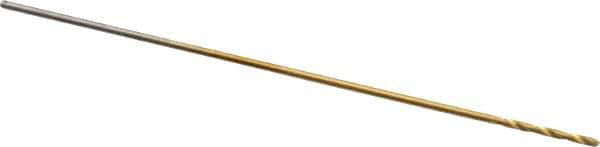 Hertel - 1/64" 135° High Speed Steel Jobber Drill - TiN Finish, Right Hand Cut, Spiral Flute, 3/4" OAL, Split Point - USA Tool & Supply
