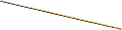 Hertel - 1/64" 135° High Speed Steel Jobber Drill - TiN Finish, Right Hand Cut, Spiral Flute, 3/4" OAL, Split Point - USA Tool & Supply