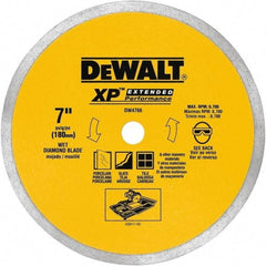 DeWALT - 7" Diam, 5/8" Arbor Hole Diam, Wet & Dry Cut Saw Blade - Diamond-Tipped, Standard Round Arbor - USA Tool & Supply