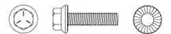 Value Collection - 3/8-16 UNC, 5/8" Length Under Head, Hex Drive Flange Bolt - 5/8" Thread Length, Grade 5 Steel, Serrated Flange, Zinc-Plated Finish - USA Tool & Supply