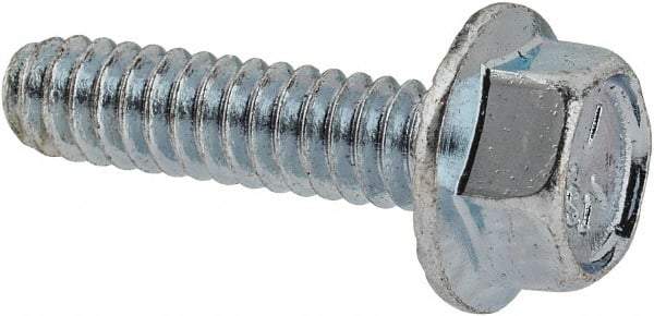 Value Collection - #10-24 UNC, 3/4" Length Under Head, Hex Drive Flange Bolt - 3/4" Thread Length, Grade 5 Steel, Serrated Flange, Zinc-Plated Finish - USA Tool & Supply