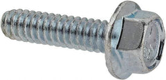 Value Collection - #10-24 UNC, 3/4" Length Under Head, Hex Drive Flange Bolt - 3/4" Thread Length, Grade 5 Steel, Serrated Flange, Zinc-Plated Finish - USA Tool & Supply