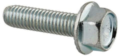 Value Collection - #10-32 UNF, 3/4" Length Under Head, Hex Drive Flange Bolt - 3/4" Thread Length, Grade 5 Steel, Serrated Flange, Zinc-Plated Finish - USA Tool & Supply