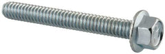 Value Collection - 1/4-20 UNC, 2" Length Under Head, Hex Drive Flange Bolt - 2" Thread Length, Grade 5 Steel, Serrated Flange, Zinc-Plated Finish - USA Tool & Supply