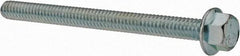 Value Collection - 1/4-20 UNC, 3" Length Under Head, Hex Drive Flange Bolt - 3" Thread Length, Grade 5 Steel, Serrated Flange, Zinc-Plated Finish - USA Tool & Supply