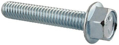 Value Collection - 5/16-18 UNC, 1-3/4" Length Under Head, Hex Drive Flange Bolt - 1-3/4" Thread Length, Grade 5 Steel, Serrated Flange, Zinc-Plated Finish - USA Tool & Supply