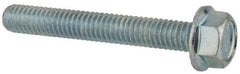 Value Collection - 5/16-18 UNC, 2-1/4" Length Under Head, Hex Drive Flange Bolt - 2-1/4" Thread Length, Grade 5 Steel, Serrated Flange, Zinc-Plated Finish - USA Tool & Supply