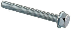 Value Collection - 5/16-18 UNC, 2-3/4" Length Under Head, Hex Drive Flange Bolt - 2-3/4" Thread Length, Grade 5 Steel, Serrated Flange, Zinc-Plated Finish - USA Tool & Supply