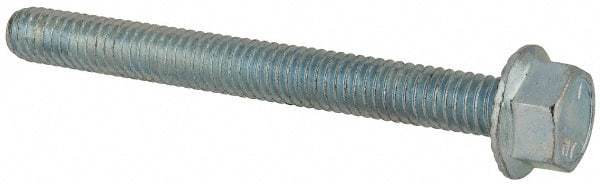 Value Collection - 5/16-18 UNC, 3" Length Under Head, Hex Drive Flange Bolt - 3" Thread Length, Grade 5 Steel, Serrated Flange, Zinc-Plated Finish - USA Tool & Supply