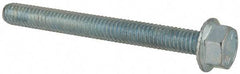 Value Collection - 5/16-18 UNC, 3" Length Under Head, Hex Drive Flange Bolt - 3" Thread Length, Grade 5 Steel, Serrated Flange, Zinc-Plated Finish - USA Tool & Supply
