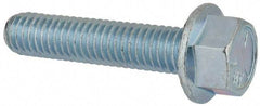 Value Collection - 3/8-16 UNC, 1-3/4" Length Under Head, Hex Drive Flange Bolt - 1-3/4" Thread Length, Grade 5 Steel, Serrated Flange, Zinc-Plated Finish - USA Tool & Supply