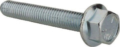 Value Collection - 3/8-16 UNC, 2-1/2" Length Under Head, Hex Drive Flange Bolt - 2-1/2" Thread Length, Grade 5 Steel, Serrated Flange, Zinc-Plated Finish - USA Tool & Supply