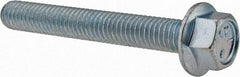 Value Collection - 3/8-16 UNC, 2-3/4" Length Under Head, Hex Drive Flange Bolt - 2-3/4" Thread Length, Grade 5 Steel, Serrated Flange, Zinc-Plated Finish - USA Tool & Supply