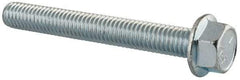 Value Collection - 3/8-16 UNC, 3" Length Under Head, Hex Drive Flange Bolt - 3" Thread Length, Grade 5 Steel, Serrated Flange, Zinc-Plated Finish - USA Tool & Supply