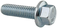 Value Collection - 7/16-14 UNC, 1-1/2" Length Under Head, Hex Drive Flange Bolt - 1-1/2" Thread Length, Grade 5 Steel, Serrated Flange, Zinc-Plated Finish - USA Tool & Supply