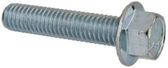 Value Collection - 7/16-14 UNC, 2" Length Under Head, Hex Drive Flange Bolt - 2" Thread Length, Grade 5 Steel, Serrated Flange, Zinc-Plated Finish - USA Tool & Supply
