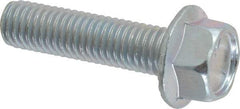 Value Collection - 1/2-13 UNC, 2" Length Under Head, Hex Drive Flange Bolt - 2" Thread Length, Grade 5 Steel, Serrated Flange, Zinc-Plated Finish - USA Tool & Supply